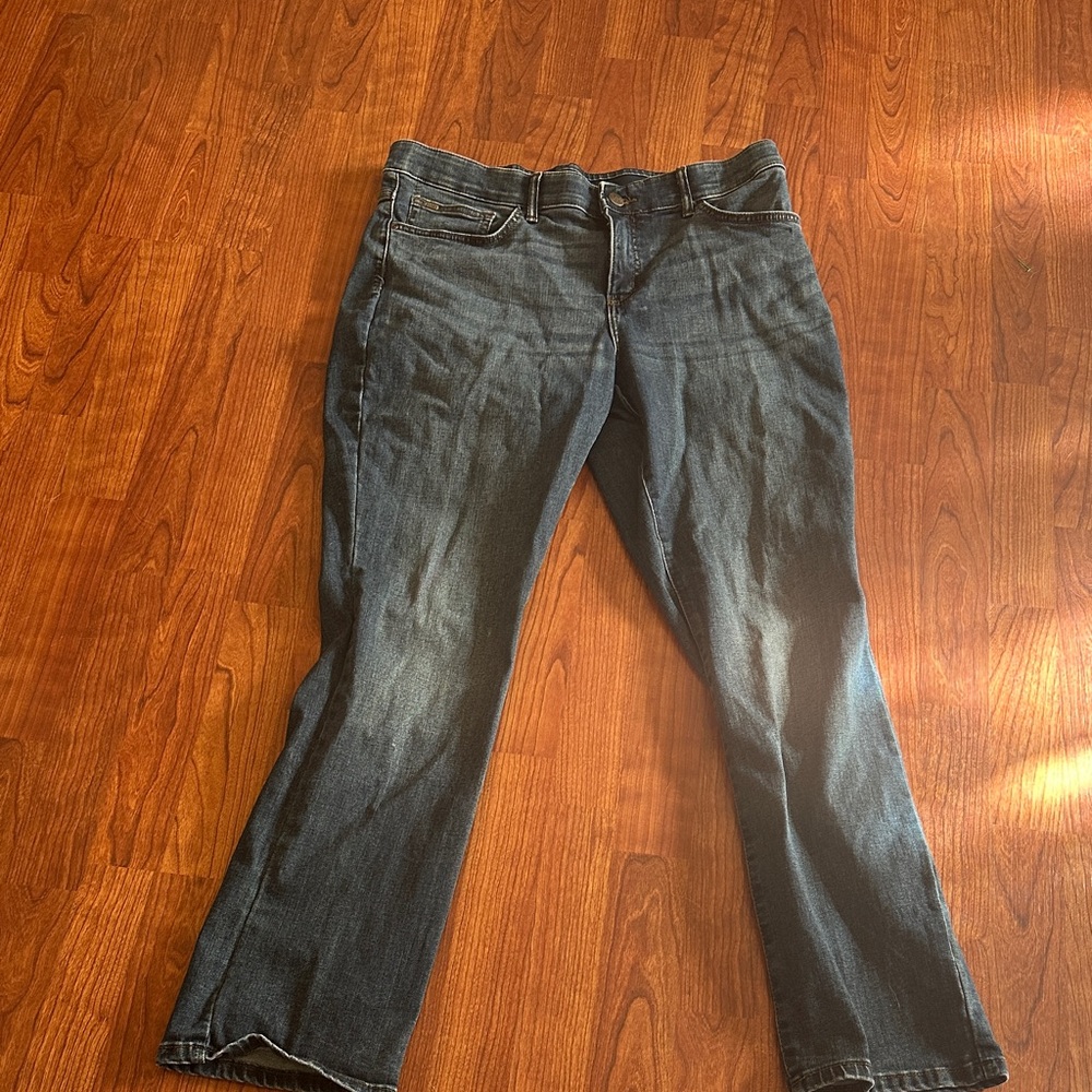 Lee Mid Rise Straight Leg Jeans - Blue size 16